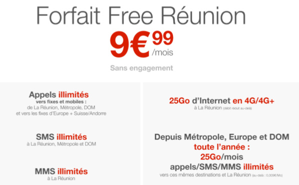 Free arrive enfin à la Réunion et lance le forfait mobile le moins cher de l'île Free arrive enfin à la Réunion et lance le forfait mobile le moins cher de l'île