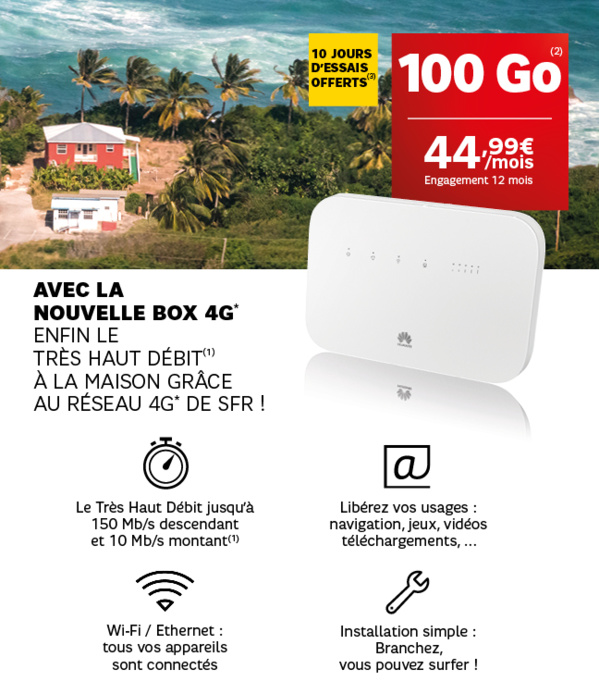 Antilles-Guyane: SFR lance la Box 4G pour les oubliés du Très Haut Débit Antilles-Guyane: SFR lance la Box 4G pour les oubliés du Très Haut Débit