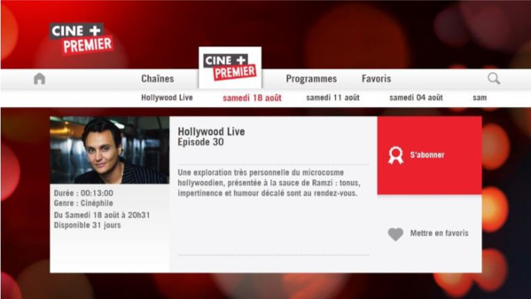 Nouvelle interface Replay Cine+ Premier Nouvelle interface Replay Cine+ Premier
