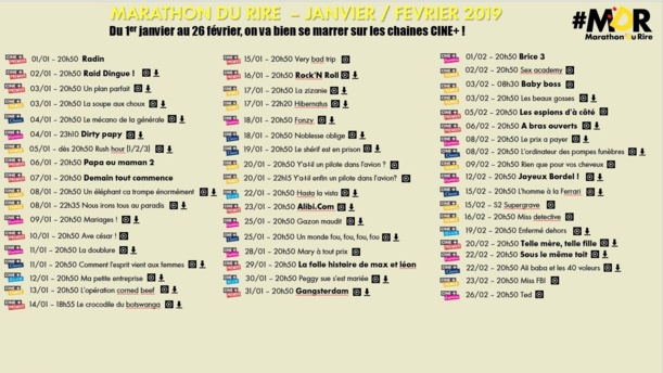 Le Marathon du Rire sur les chaînes Cine+ Le Marathon du Rire sur les chaînes Cine+