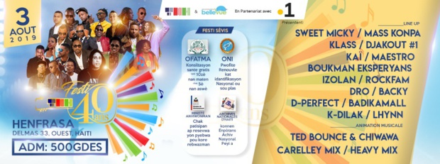 Un concert pour les 40 ans de la Télévision Nationale d'Haïti en partenariat avec La 1ère Un concert pour les 40 ans de la Télévision Nationale d'Haïti en partenariat avec La 1ère