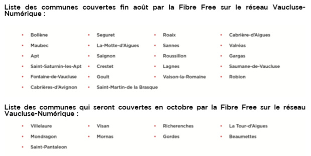 La Fibre Free désormais disponible sur le RIP Vaucluse-Numérique 