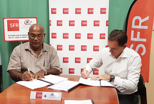 SFR Caraibe signe un accord avec la mairie de Saint-Joseph pour le déploiement de la Fibre Optique SFR Caraibe signe un accord avec la mairie de Saint-Joseph pour le déploiement de la Fibre Optique