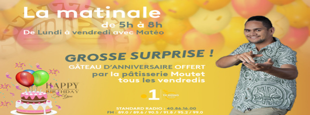 "Grosse surprise" ce vendredi dans la matinale sur Polynésie La 1ère "Grosse surprise" ce vendredi dans la matinale sur Polynésie La 1ère