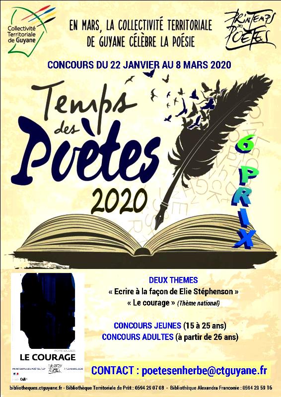 La Collectivité Territoriale de Guyane organise la 3e édition du Concours de Poésie dans le Cadre du « Temps des Poètes »