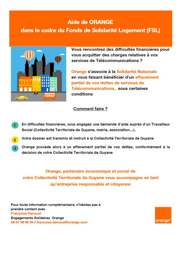 Guyane: signature d’une convention CTG – Orange pour le maintien des télécommunications dans les foyers en difficulté financière Guyane: signature d’une convention CTG – Orange pour le maintien des télécommunications dans les foyers en difficulté financière