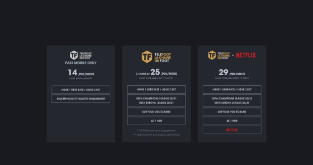 Telefoot la chaîne lève le voile sur ses tarifs Telefoot la chaîne lève le voile sur ses tarifs
