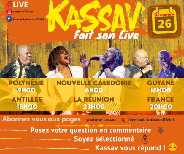 Kassav fait son live ce samedi sur Facebook et Youtube Kassav fait son live ce samedi sur Facebook et Youtube