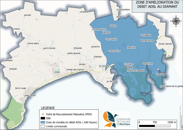 Martinique: Montée en débit ADSL aux Diamants