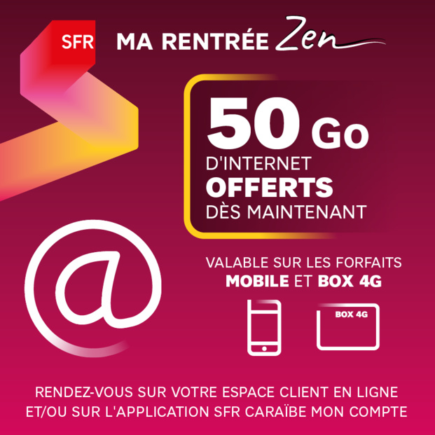 SFR Caraïbe soutient les élèves des Antilles Guyane avec 50 Gigas de data offerts SFR Caraïbe soutient les élèves des Antilles Guyane avec 50 Gigas de data offerts