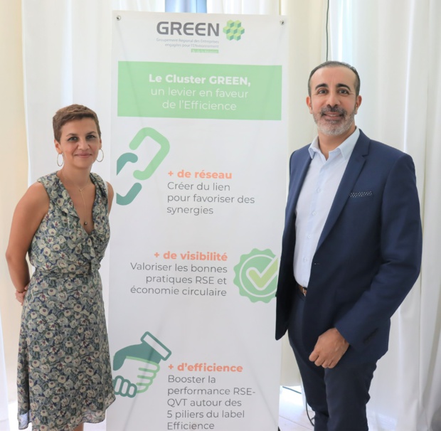 Valérie Chow Ping Mo, Directrice Générale du Cluster GREEN et Fabrice Hanni, Président du Cluster GREEN Valérie Chow Ping Mo, Directrice Générale du Cluster GREEN et Fabrice Hanni, Président du Cluster GREEN