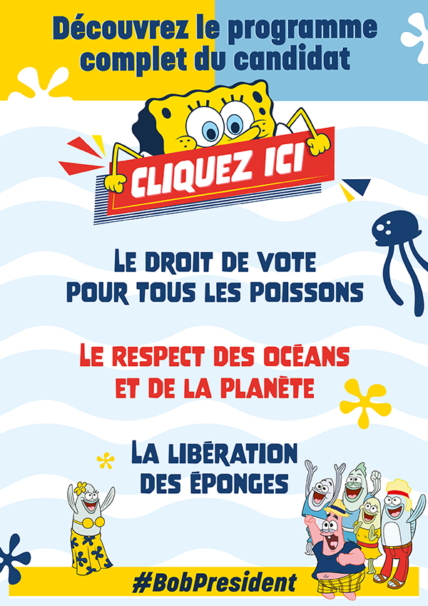 Bob l'éponge se déclare candidat à la présidentielle Bob l'éponge se déclare candidat à la présidentielle