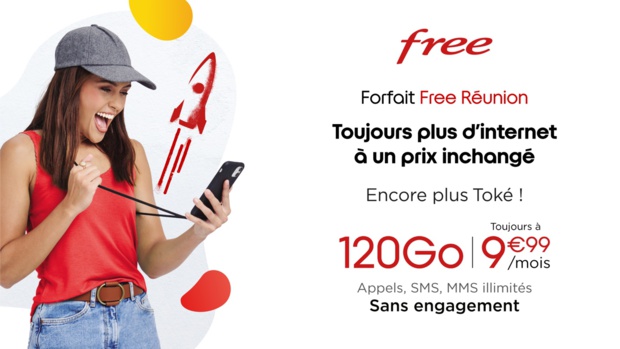 Forfait Mobile Free Réunion : L'internet Mobile désormais à 120Go sans supplément de prix !