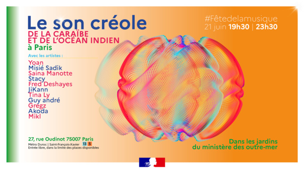 Fête de la musique : "Le son créole de la Caraïbe et de l'Océan Indien" s'invite au Ministère des Outre-mer Fête de la musique : "Le son créole de la Caraïbe et de l'Océan Indien" s'invite au Ministère des Outre-mer