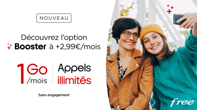 Free permet à ses abonnés au Forfait 2€ d'enrichir leur forfait par l'ajout d'appels illimités et de 1 Go de data pour 2,99€/mois sans engagement Free permet à ses abonnés au Forfait 2€ d'enrichir leur forfait par l'ajout d'appels illimités et de 1 Go de data pour 2,99€/mois sans engagement