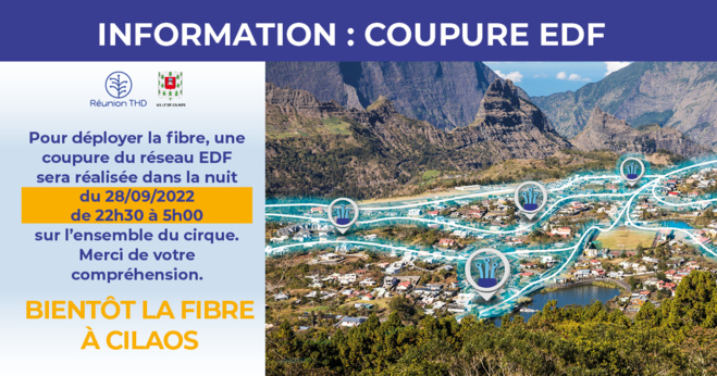 La fibre déployée à Cilaos : coupure d'électricité à prévoir !
