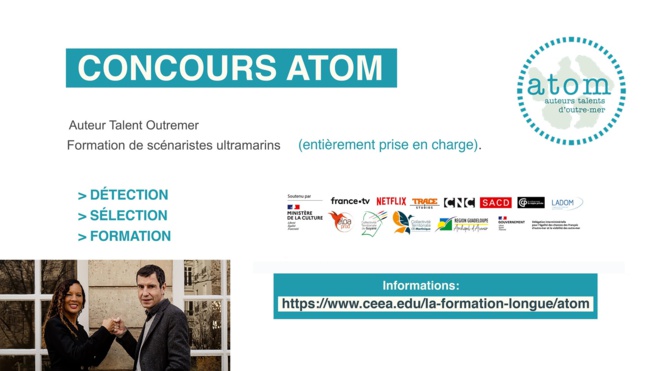 France Télévisions : Le projet "Auteurs Talents Outre-mer" (ATOM) créé avec le CEEA et France Zobda dévoile ses lauréats France Télévisions : Le projet "Auteurs Talents Outre-mer" (ATOM) créé avec le CEEA et France Zobda dévoile ses lauréats
