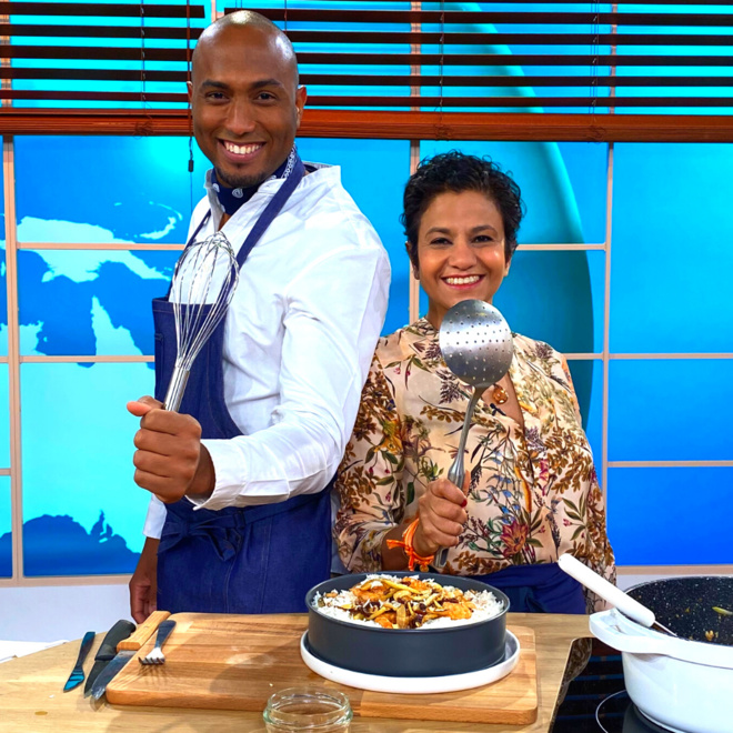 Le Biryani de crevettes avec Beena Paradin, au programme de "outremer.gourmand" ce samedi sur France 3 Le Biryani de crevettes avec Beena Paradin, au programme de "outremer.gourmand" ce samedi sur France 3