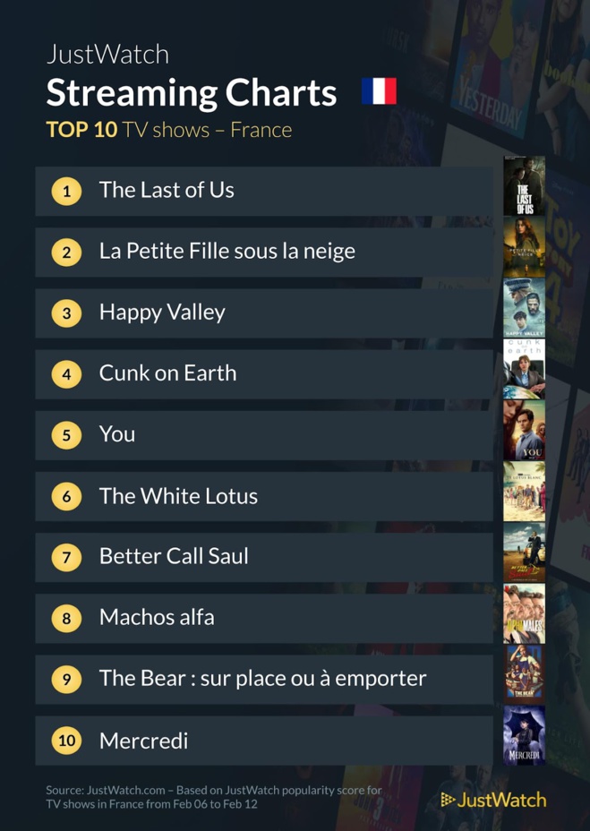 Le top streaming cinéma / séries : "Alibi.com" présent et "The Last Of Us" inarrêtable ! Le top streaming cinéma / séries : "Alibi.com" présent et "The Last Of Us" inarrêtable !