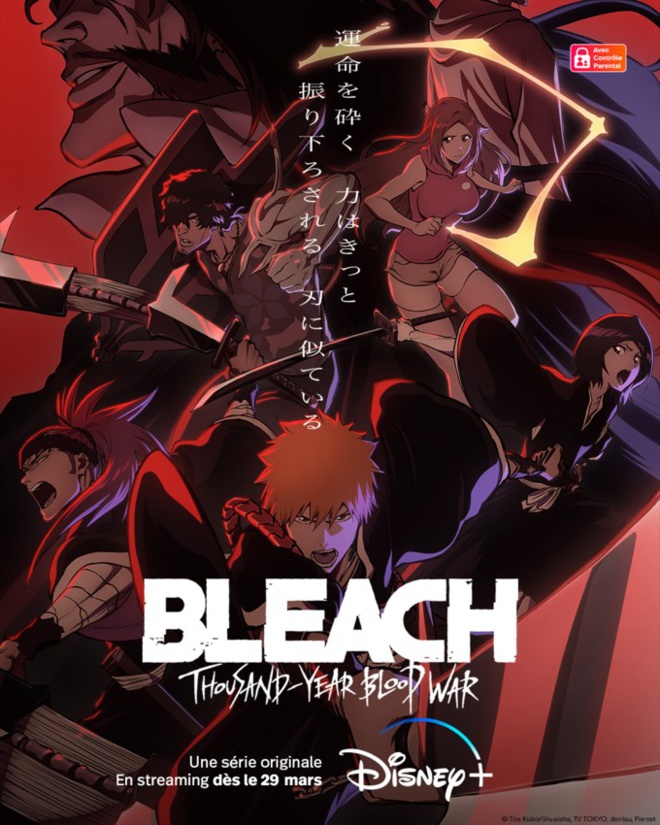 L’intégralité du dessin-animé japonais culte « Bleach » et sa suite « Bleach : Thousand-Year Blood War » arrivent sur Disney+ L’intégralité du dessin-animé japonais culte « Bleach » et sa suite « Bleach : Thousand-Year Blood War » arrivent sur Disney+