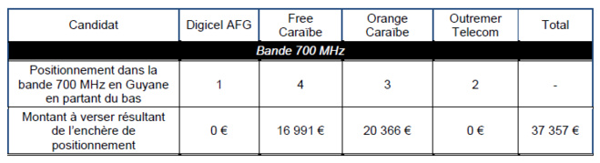 Mobile : Résultats des procédures d'attribution des fréquences lancées en 2023 en Guyane, à Saint Barthélemy et à Saint Martin Mobile : Résultats des procédures d'attribution des fréquences lancées en 2023 en Guyane, à Saint Barthélemy et à Saint Martin