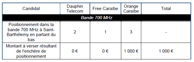 Mobile : Résultats des procédures d'attribution des fréquences lancées en 2023 en Guyane, à Saint Barthélemy et à Saint Martin Mobile : Résultats des procédures d'attribution des fréquences lancées en 2023 en Guyane, à Saint Barthélemy et à Saint Martin