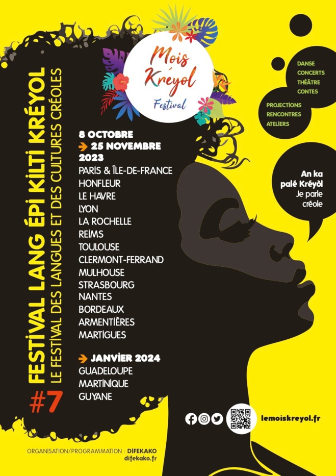Le Festival Mois Kreyol revient pour une 7ème édition dès octobre 2023 en hexagone et en janvier 2024 aux Antilles-Guyane Le Festival Mois Kreyol revient pour une 7ème édition dès octobre 2023 en hexagone et en janvier 2024 aux Antilles-Guyane