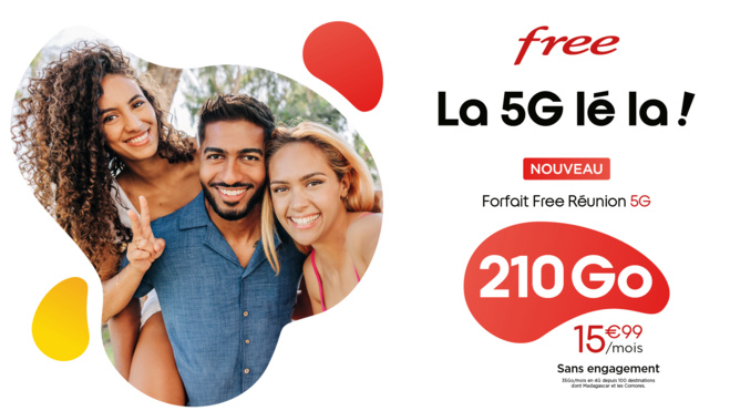La Réunion : Free lance son forfait 5G à un prix ultra compétitif avec 210 Go d’Internet pour 15,99€/mois, sans engagement ! La Réunion : Free lance son forfait 5G à un prix ultra compétitif avec 210 Go d’Internet pour 15,99€/mois, sans engagement !