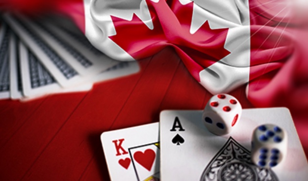 les cartes à jouer et le drapeau canadien