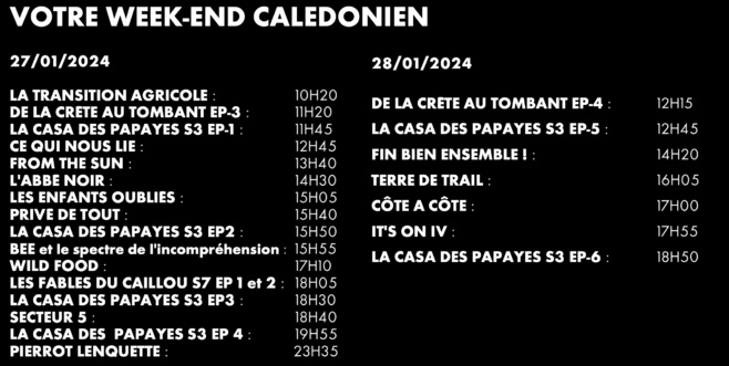 Week-end 100% Calédonien, du 27 au 28 janvier sur Canal+ Calédonie Week-end 100% Calédonien, du 27 au 28 janvier sur Canal+ Calédonie