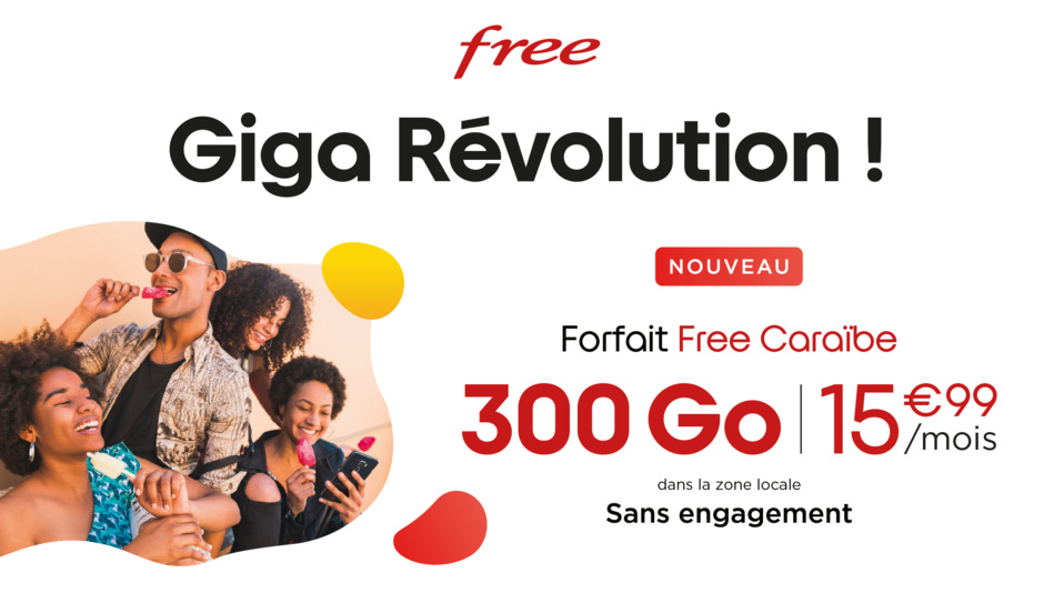 Pour ses 2 ans, Free Caraïbe lance une nouvelle offre avec 300Go de data pour 15,99€ Pour ses 2 ans, Free Caraïbe lance une nouvelle offre avec 300Go de data pour 15,99€