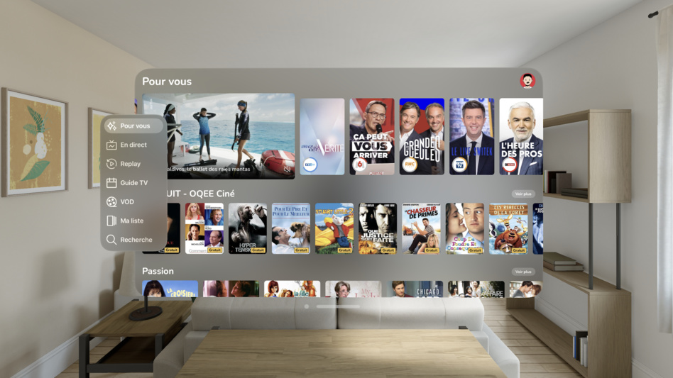 Free propose son application TV OQEE sur Apple Vision Pro Free propose son application TV OQEE sur Apple Vision Pro