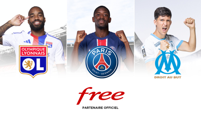 Free devient partenaire de l’OM, du PSG et de l’OL et proposera des contenus exclusifs sur Free FOOT Free devient partenaire de l’OM, du PSG et de l’OL et proposera des contenus exclusifs sur Free FOOT