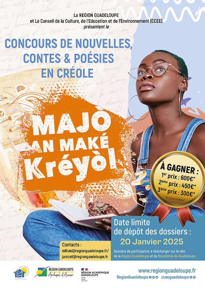 "MAJÒ AN MAKÉ KRÉYÒL" : lancement d'un concours de nouvelles, de contes et de poèmes en créole guadeloupéen "MAJÒ AN MAKÉ KRÉYÒL" : lancement d'un concours de nouvelles, de contes et de poèmes en créole guadeloupéen