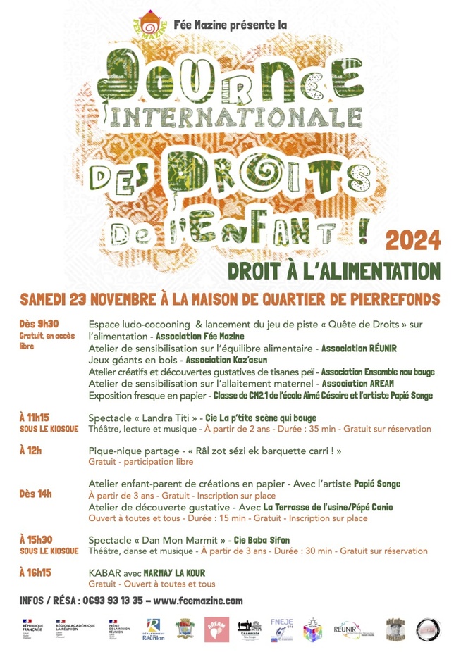 L'association Fée Mazine célèbre ce 23 novembre, la Journée internationale des droits de l’enfant à la maison de quartier de Pierrefonds L'association Fée Mazine célèbre ce 23 novembre, la Journée internationale des droits de l’enfant à la maison de quartier de Pierrefonds