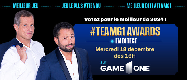 La cérémonie des #TEAMG1 Awards, diffusée le 18 décembre sur Game One La cérémonie des #TEAMG1 Awards, diffusée le 18 décembre sur Game One