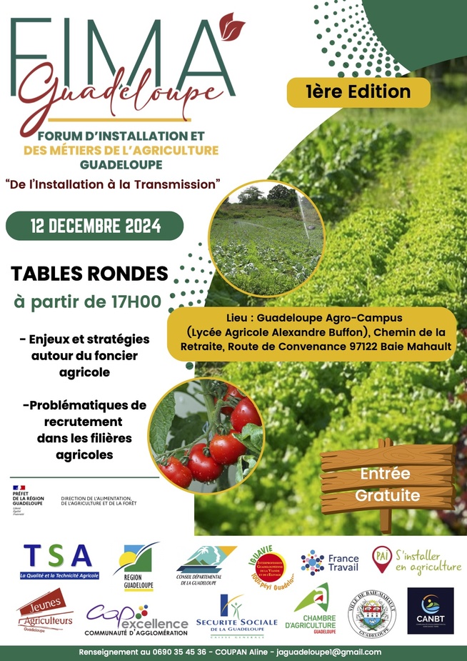 Le lycée agricole Alexandre Buffon de Baie-Mahault accueille le 12 Décembre deux tables rondes dans le cadre du Forum de l’installation et des métiers de l’agriculture (FIMAG) Le lycée agricole Alexandre Buffon de Baie-Mahault accueille le 12 Décembre deux tables rondes dans le cadre du Forum de l’installation et des métiers de l’agriculture (FIMAG)