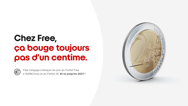 Free réaffirme son engagement de ne pas augmenter le prix de ses 2 forfaits mobiles jusqu'en 2027 Free réaffirme son engagement de ne pas augmenter le prix de ses 2 forfaits mobiles jusqu'en 2027