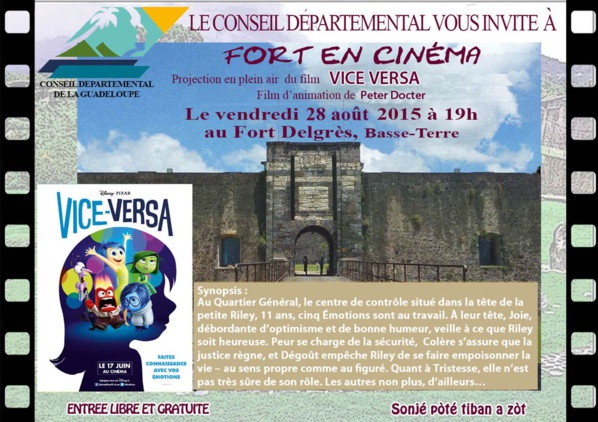 Guadeloupe: Nouvelle édition du "Fort en Cinéma" avec la projection du film d'animation "Vice Versa"