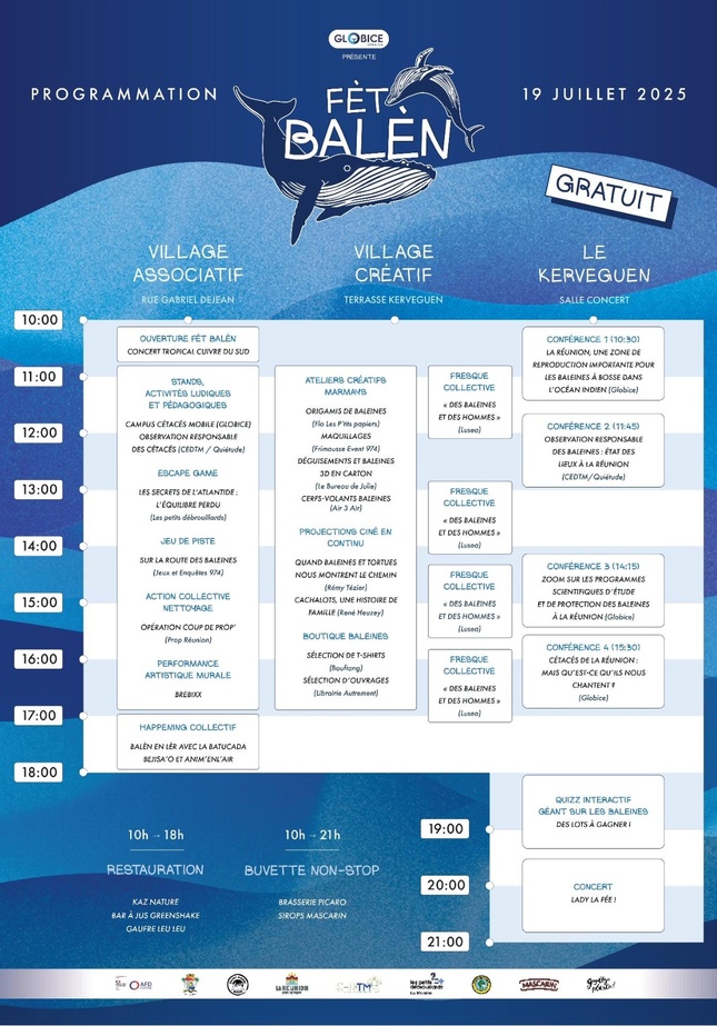 "Fèt Balèn" : La Réunion célèbre les géants de l’océan le 19 juillet à Saint-Pierre "Fèt Balèn" : La Réunion célèbre les géants de l’océan le 19 juillet à Saint-Pierre