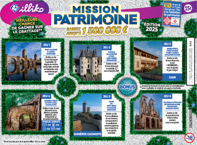 FDJ : La huitième édition de l’offre de jeux Mission Patrimoine est lancée