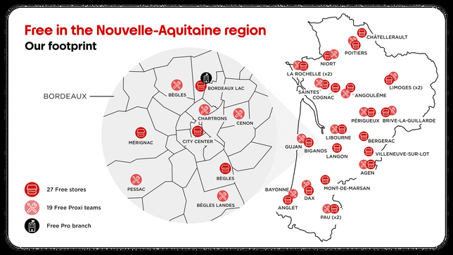 Carte Nouvelle-Aquitaine Free