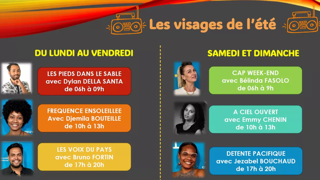 Nouvelle-Calédonie la 1ère dévoile sa grille radio d’été : fraîcheur, proximité et nouvelles voix Nouvelle-Calédonie la 1ère dévoile sa grille radio d’été : fraîcheur, proximité et nouvelles voix