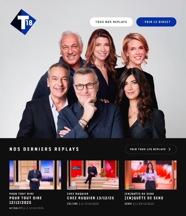 La chaîne T18 lance officiellement son service de replay La chaîne T18 lance officiellement son service de replay