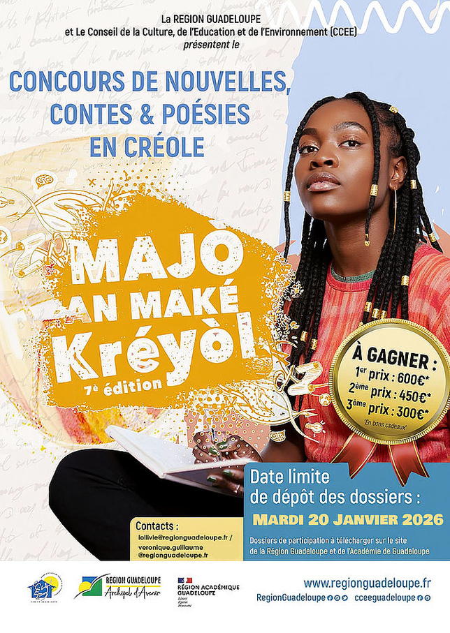 "MAJÒ AN MAKÉ KRÉYÒL" : lancement de la 7e édition du concours de nouvelles, de contes et de poèmes en créole guadeloupéen