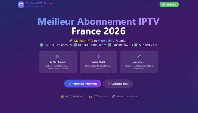 Meilleur IPTV 2026 : Les 7 Top Abonnements IPTV en France Meilleur IPTV 2026 : Les 7 Top Abonnements IPTV en France
