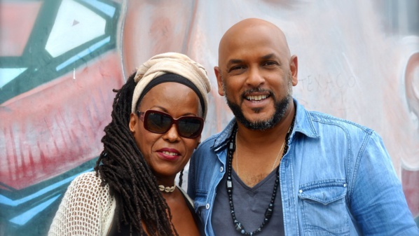 Victor O et Renélyse Cimper, sur le tournage de Ziétaj' © André Odry