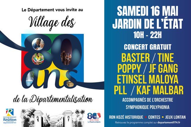 La Réunion : Le Jardin de l’État célèbre les 80 ans de la Départementalisation avec un grand village culturel et festif La Réunion : Le Jardin de l’État célèbre les 80 ans de la Départementalisation avec un grand village culturel et festif