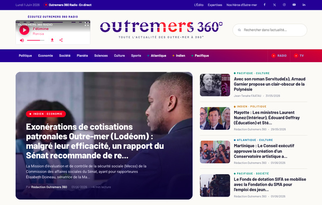 Outremers 360° dévoile une nouvelle version de son site internet pour renforcer son identité numérique Outremers 360° dévoile une nouvelle version de son site internet pour renforcer son identité numérique