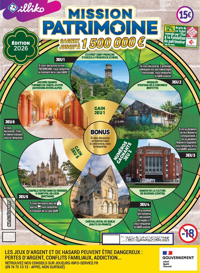 Mission Patrimoine 2026 : la FDJ renouvelle son engagement pour sauver les trésors français, avec une place de choix pour les patrimoines ultramarins Mission Patrimoine 2026 : la FDJ renouvelle son engagement pour sauver les trésors français, avec une place de choix pour les patrimoines ultramarins